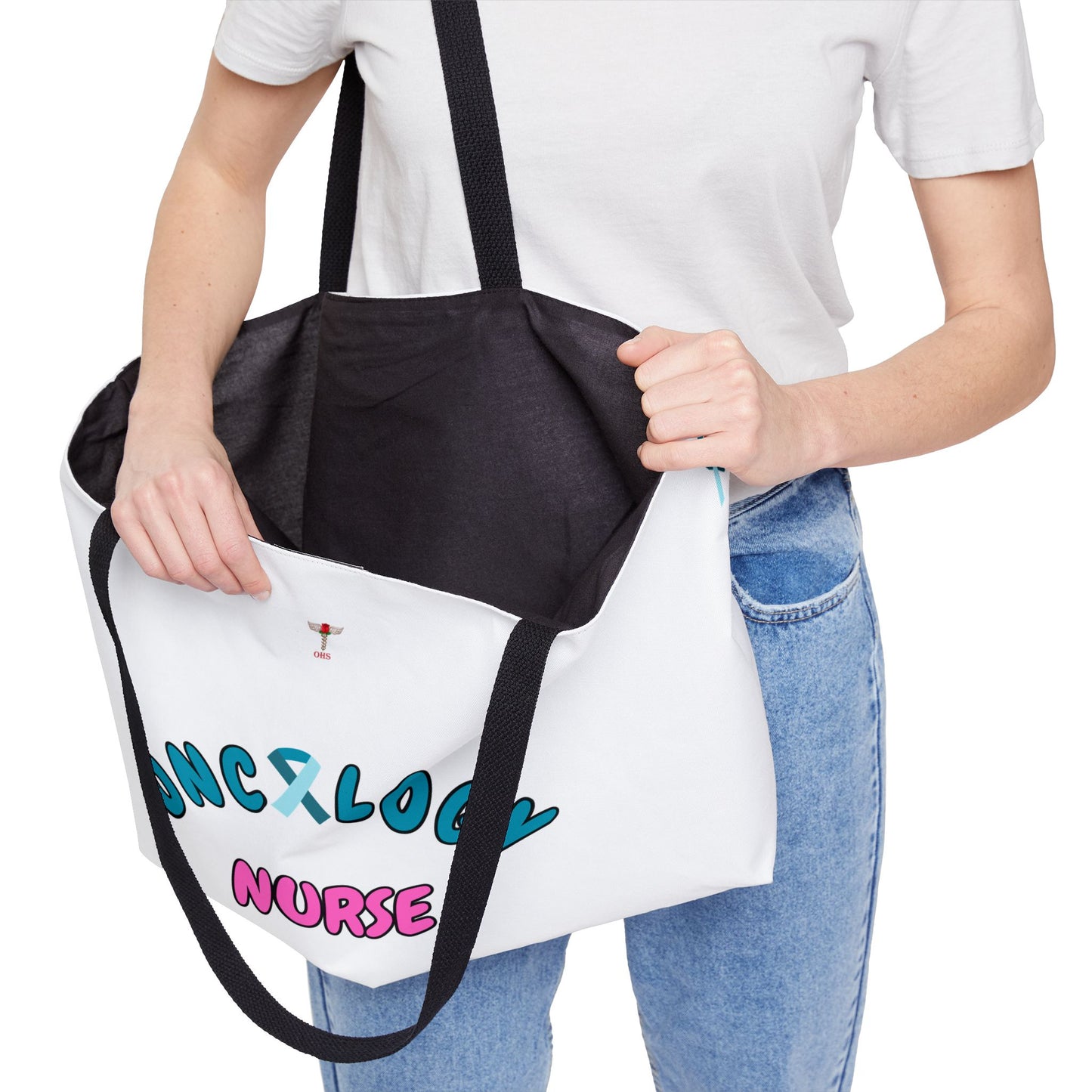 Oncology Nurse Tote Bag | Pink & Blue