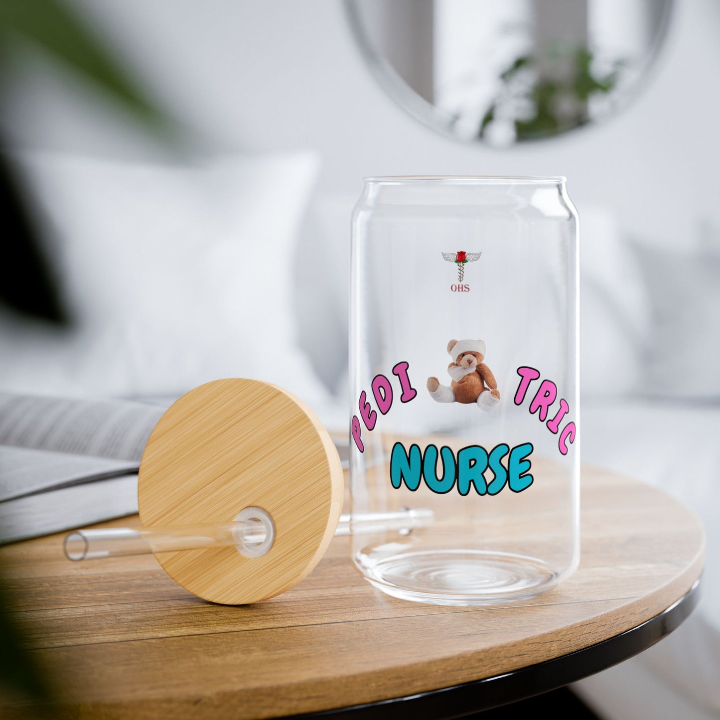 Pediatric Nurse Sipper Glass | Pink & Blue