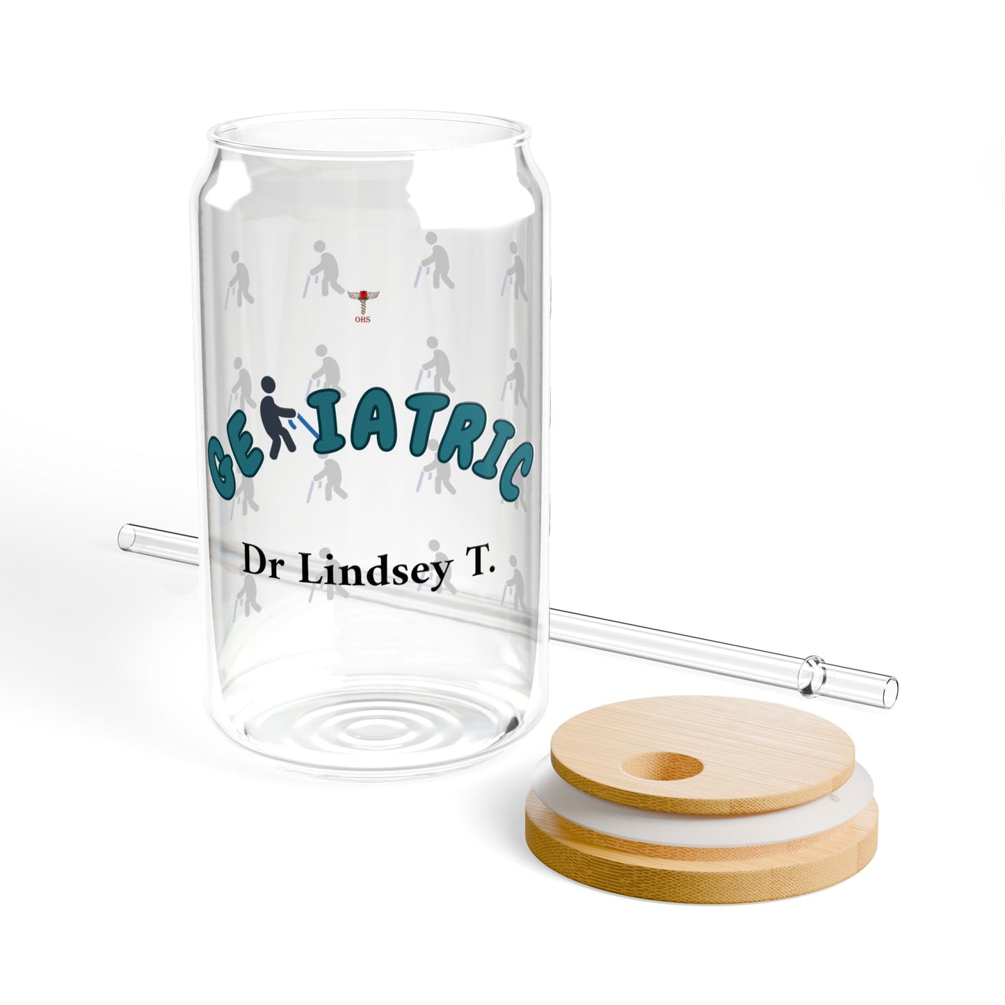 Geriatric Personalized Sipper Glass | Blue & Black