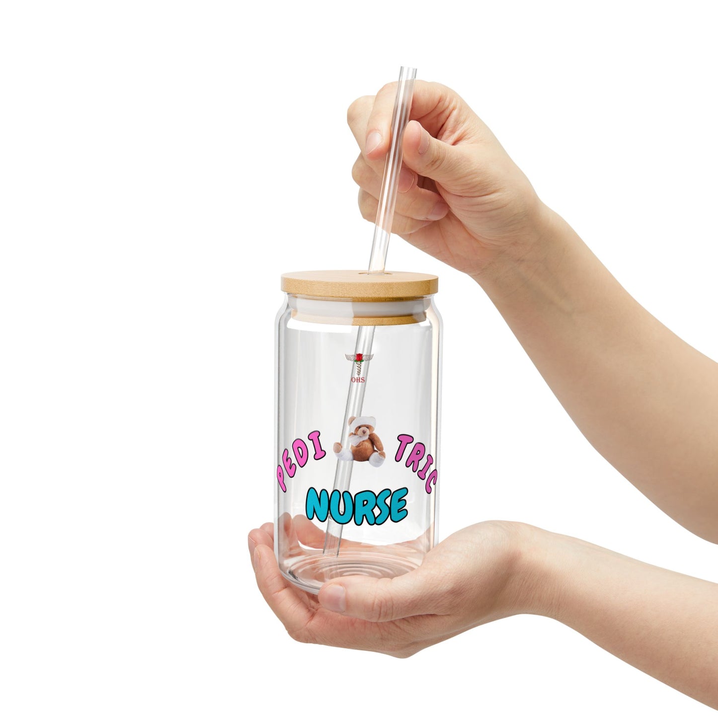 Pediatric Nurse Sipper Glass | Pink & Blue