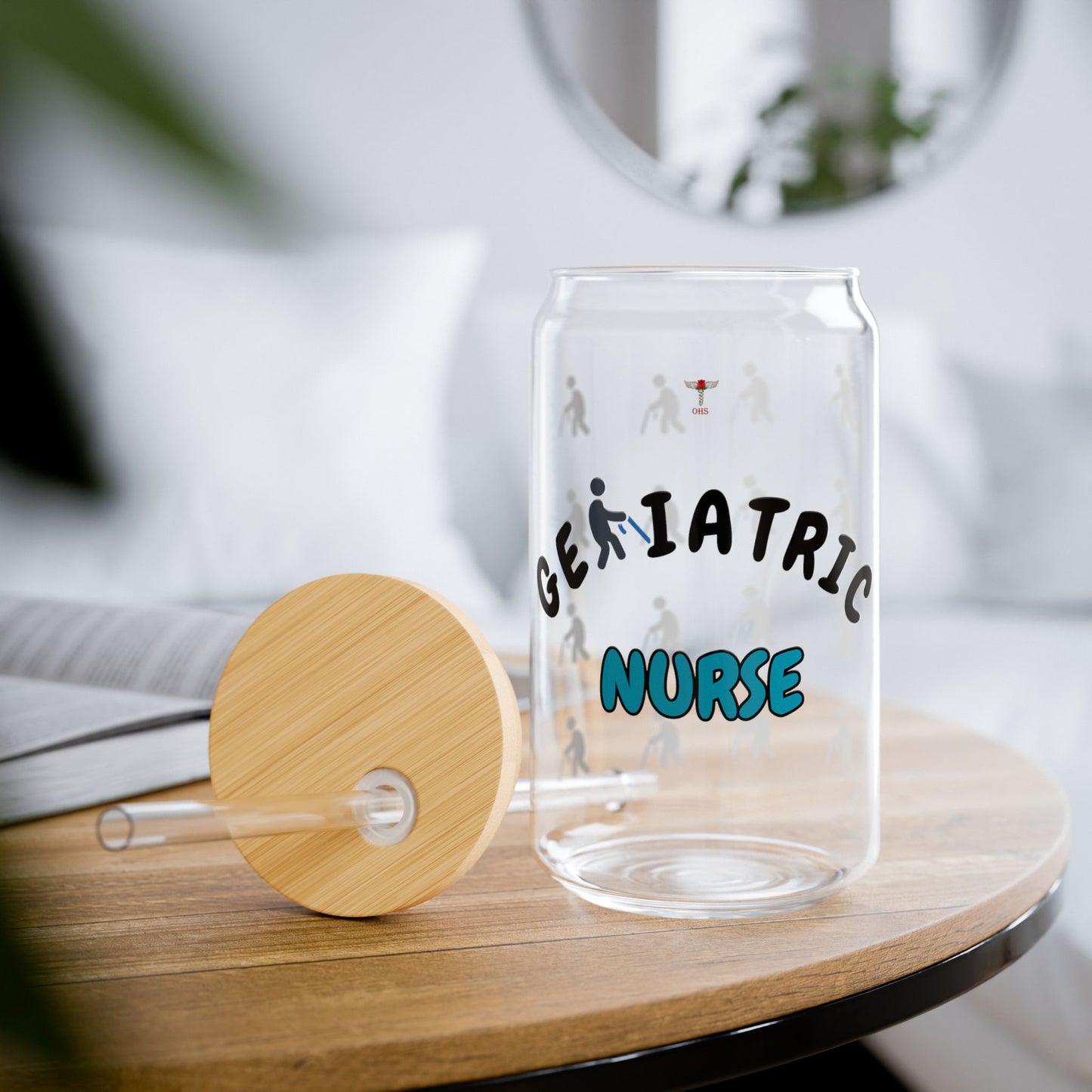 Geriatric Nurse Sipper Glass | Black & Blue