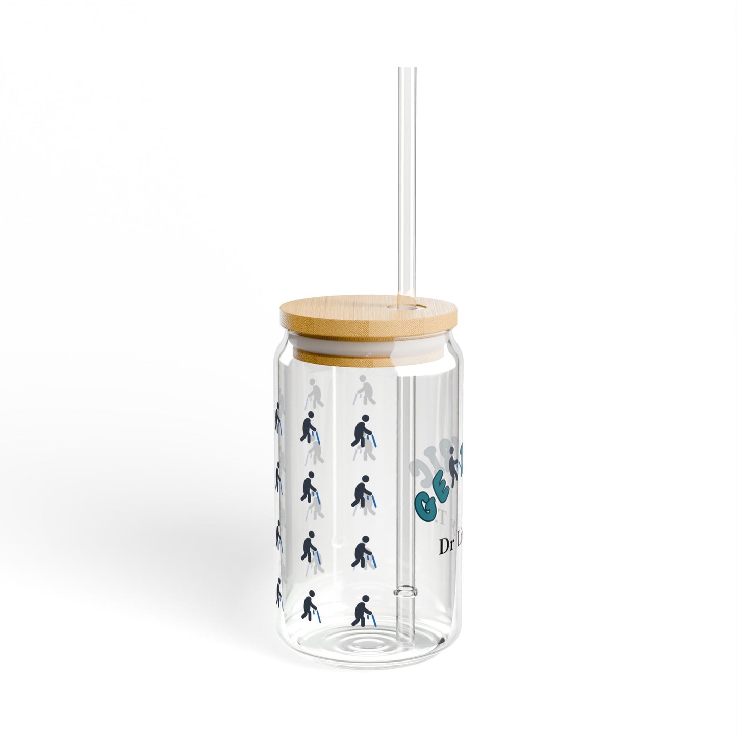 Geriatric Personalized Sipper Glass | Blue & Black
