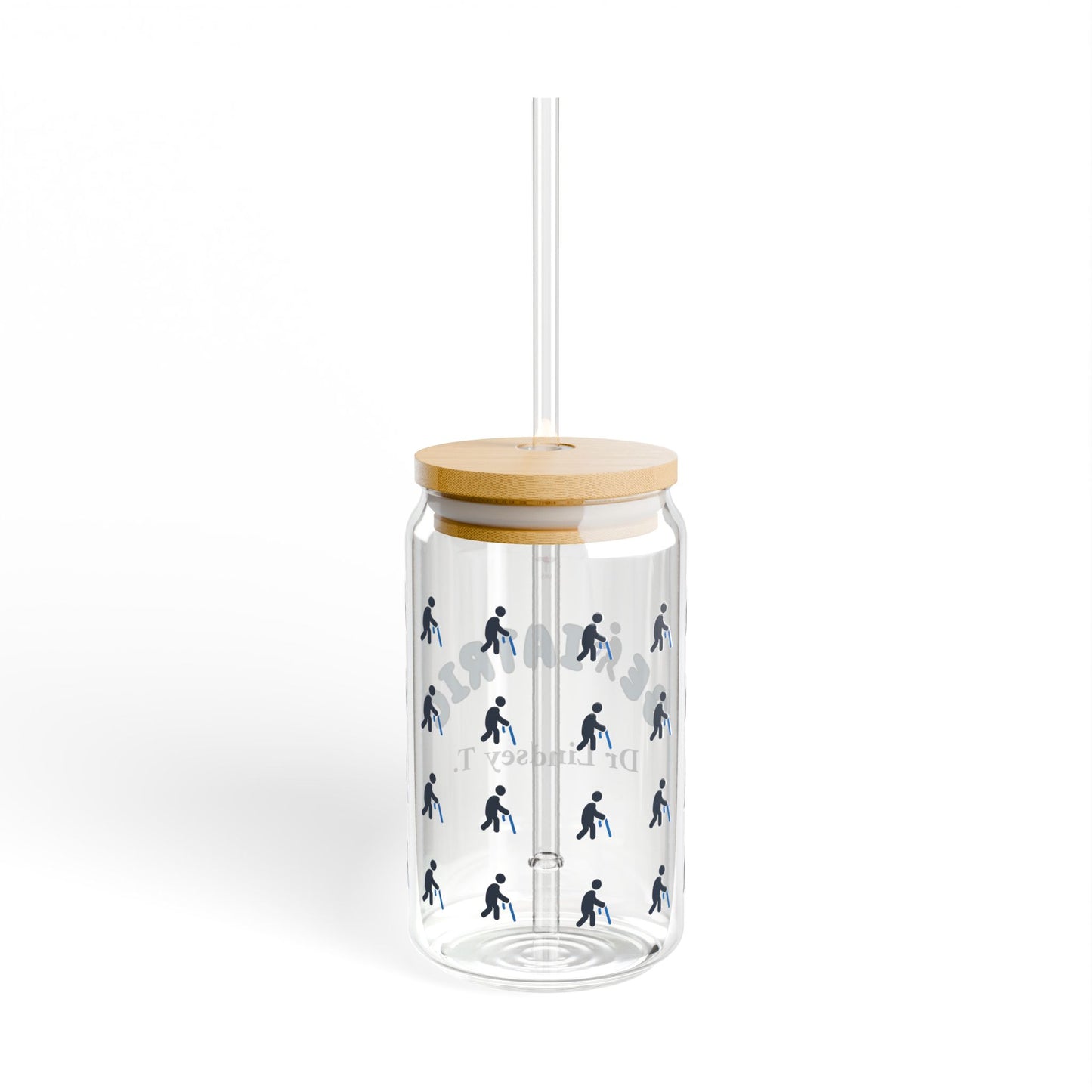 Geriatric Personalized Sipper Glass | Blue & Black