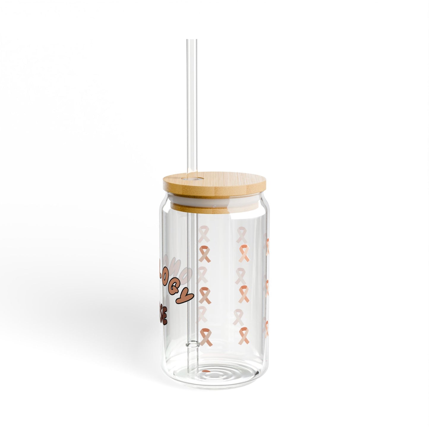 Oncology Nurse Sipper Glass | Pink & Brown