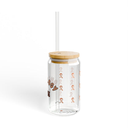 Oncology Nurse Sipper Glass | Pink & Brown