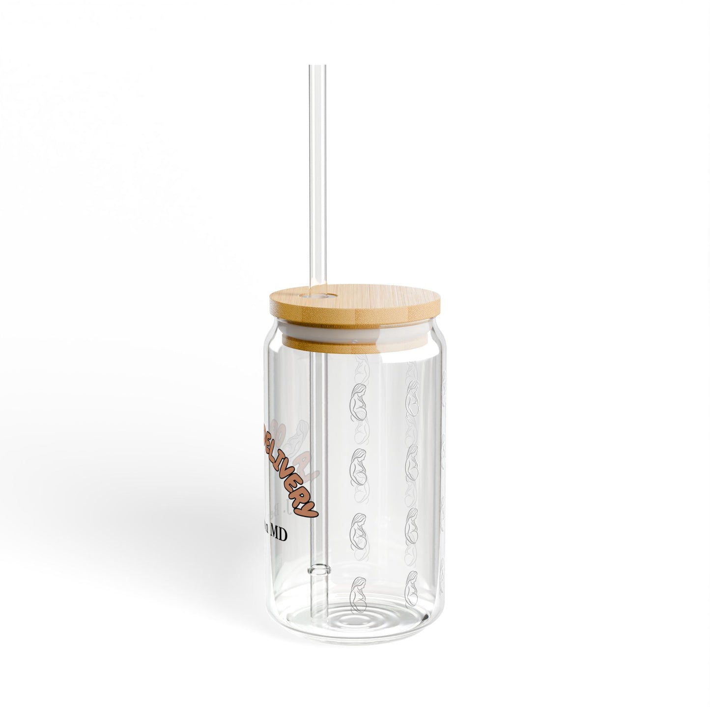 Labor & Delivery Personalized Sipper Glass | Brown & Black
