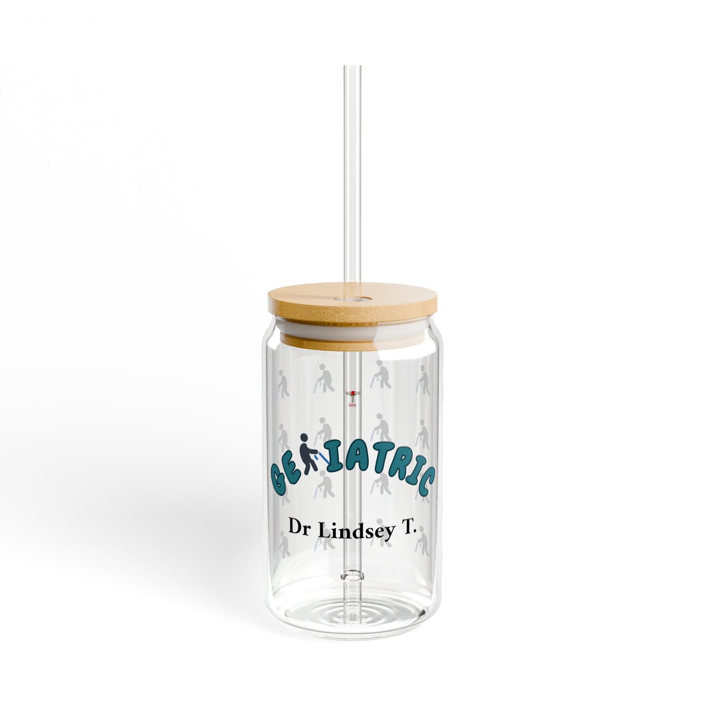 Geriatric Personalized Sipper Glass | Blue & Black