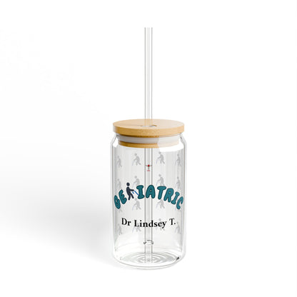 Geriatric Personalized Sipper Glass | Blue & Black