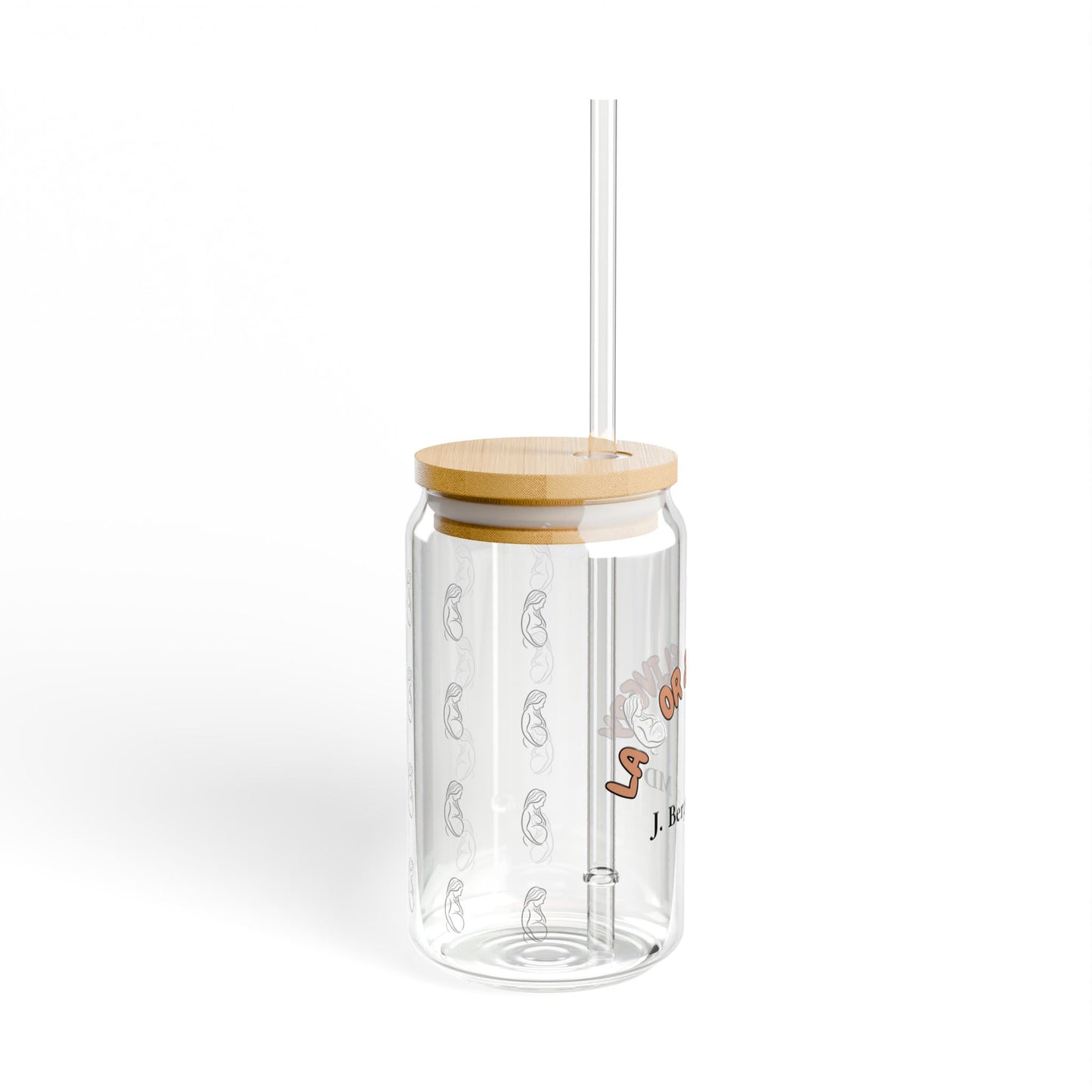 Labor & Delivery Personalized Sipper Glass | Brown & Black
